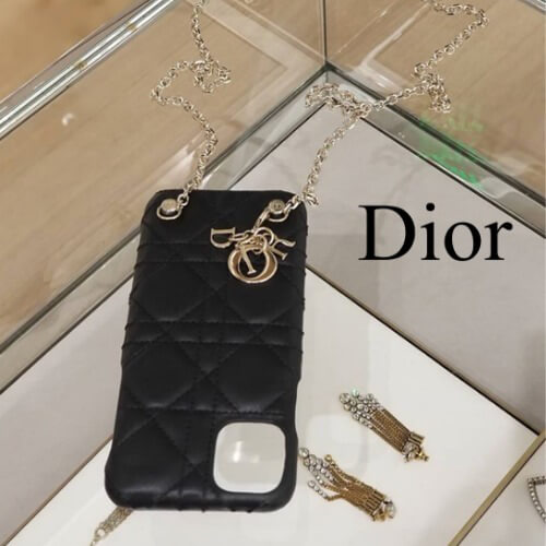 の新作の＜LADY DIOR＞スーパーコピーチェーン付 ラムスキン iPhone 11 Pro Max ケース (52423474)