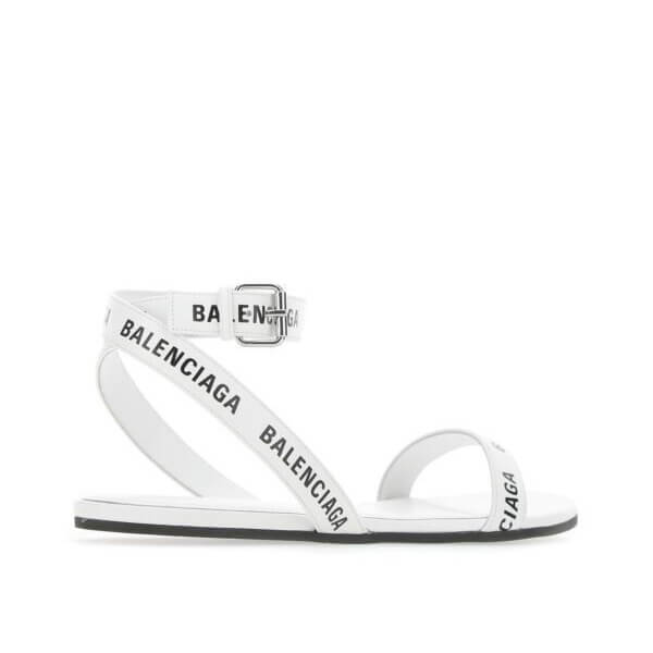 バレンシアガ サンダル コピー BALENCIAGA ロゴ ラウンド フラット551154WBAE1 9010 