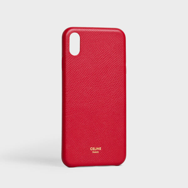 セリーヌ アイフォン ケース 偽物 CELINE IPHONE XS MAX CASE グレインドラムスキン