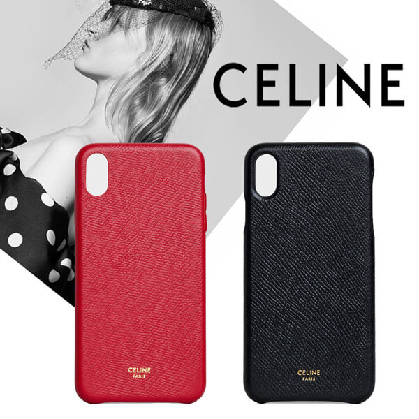 セリーヌ アイフォン ケース 偽物 CELINE IPHONE XS MAX CASE グレインドラムスキン