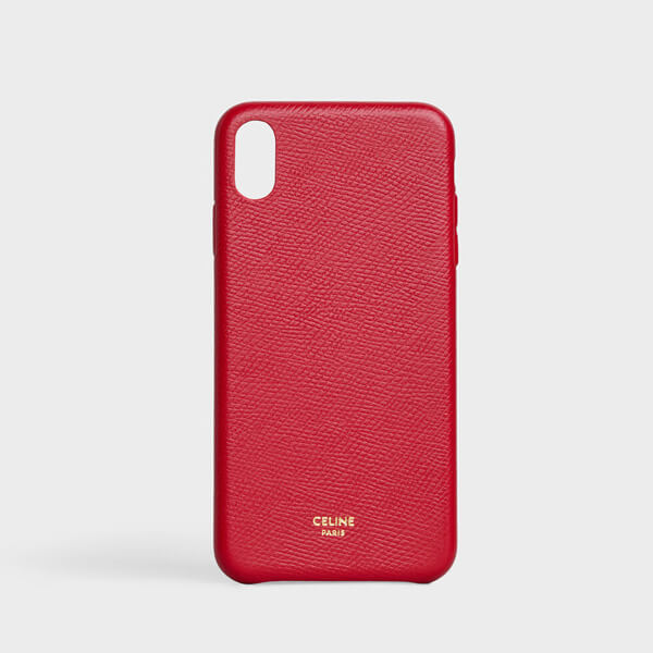 セリーヌ アイフォン ケース 偽物 CELINE IPHONE XS MAX CASE グレインドラムスキン