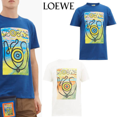 ロエベ tシャツ 偽物 LOEWE ランドスケーププリント コットンTシャツ