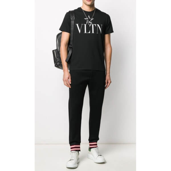 VALENTINO ヴァレンティノ Tシャツ コピー★VLTN LOGO TE STAR Tシャツ★