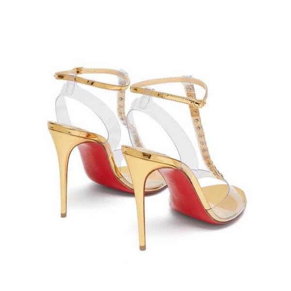 Christian Louboutin☆JamaisピラミッドStudsミラーレザーsandal