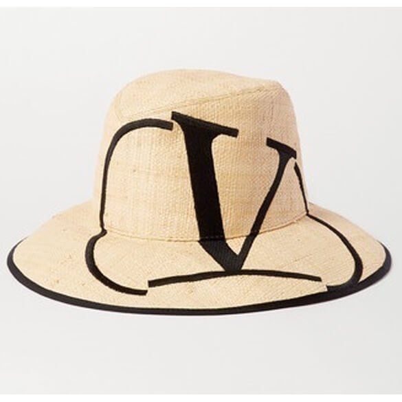 ★ヴァレンティノ キャップ コピー★VALENTINO GARAVANI EMBROIDERED STRAW FEDORA