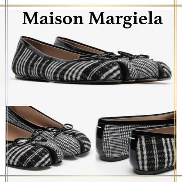 メゾンマルジェラ シューズ 偽物『Maison Margiela』チェック Tabiフラットシューズ S58WZ0101P3606H8305